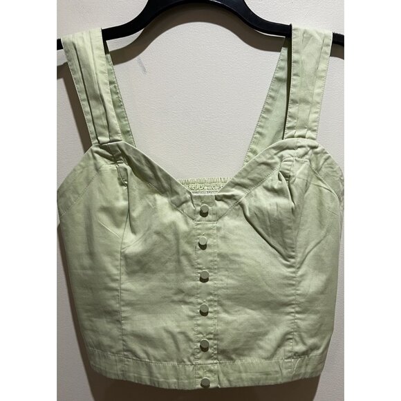 NWT ~ Abercrombie & Fitch Cropped Sleeveless Top ~ Medium ~ Green - Picture 1 of 6
